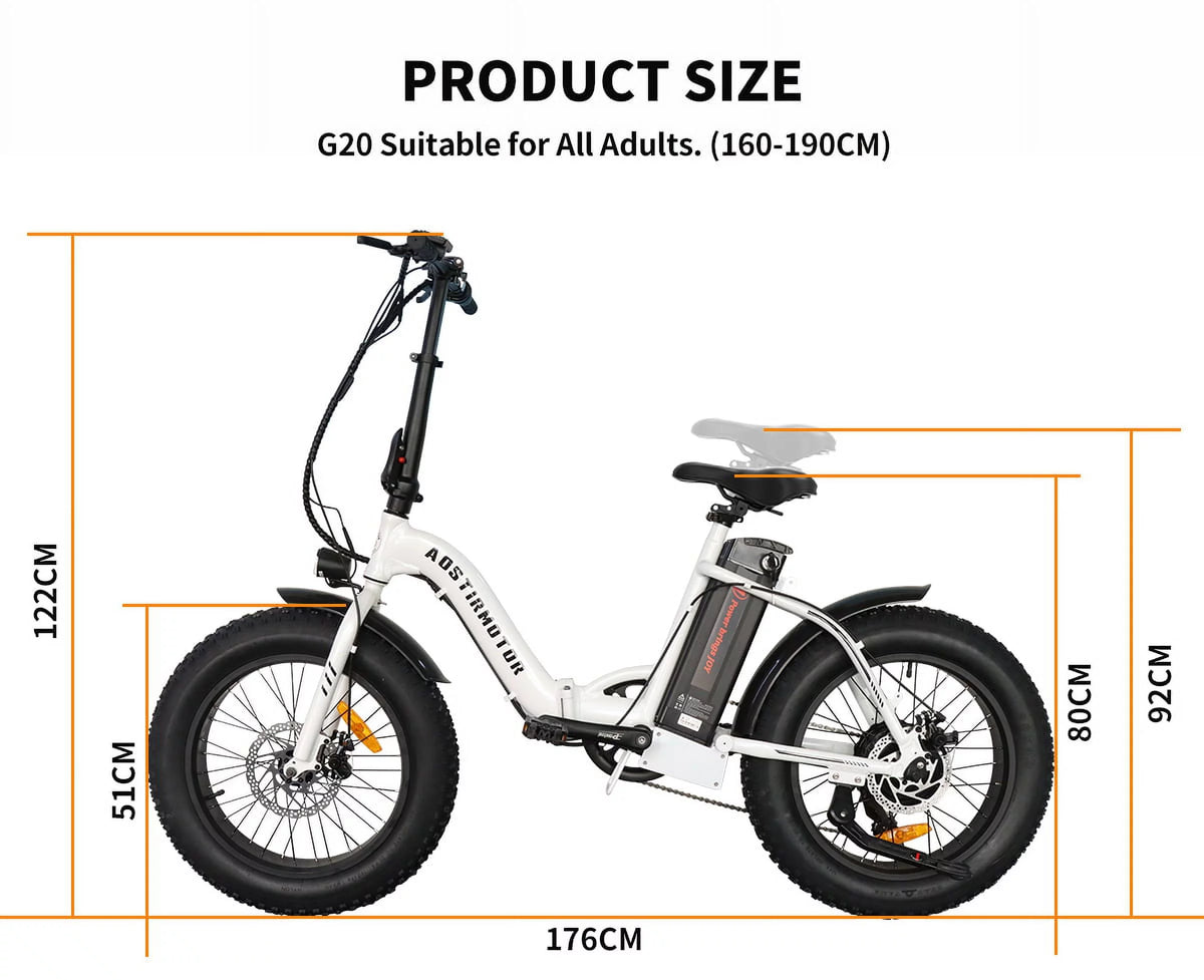 Folding Electric Bike 20 inch Fat Tire 500W 36V 13AH D54162