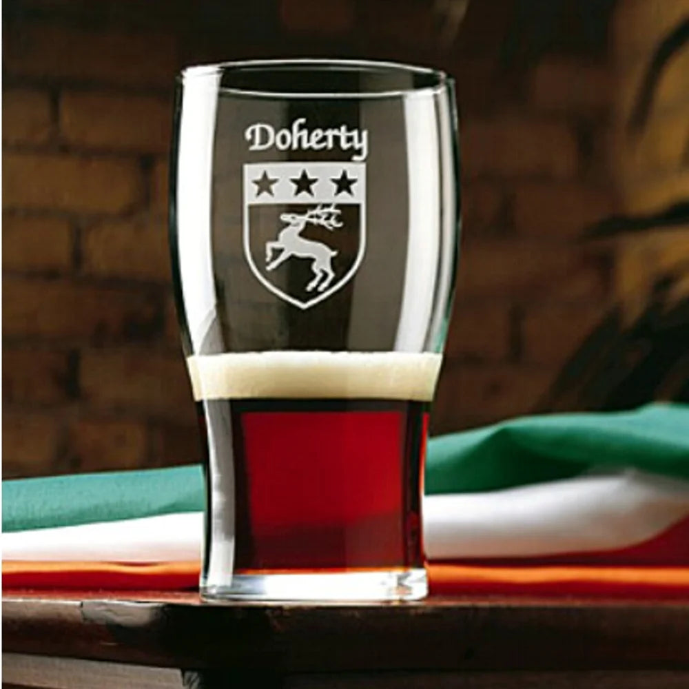 Irish Coat of Arms Tavern Glasses Set of 4 B310