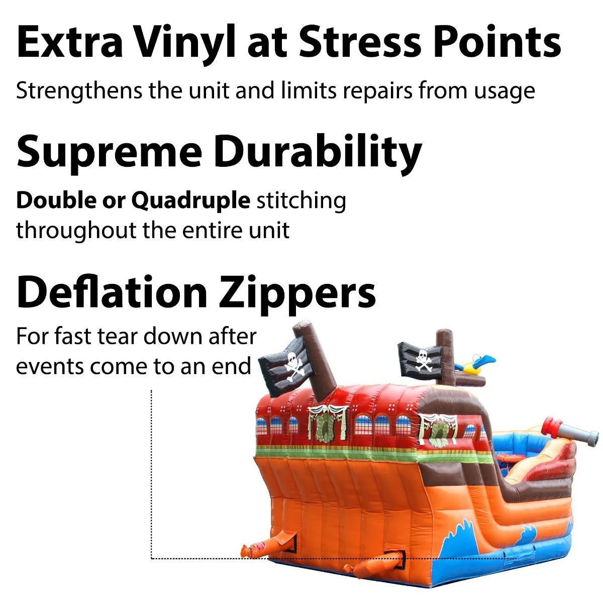 Pirate Ship Inflatable Bounce House with Slide N75344