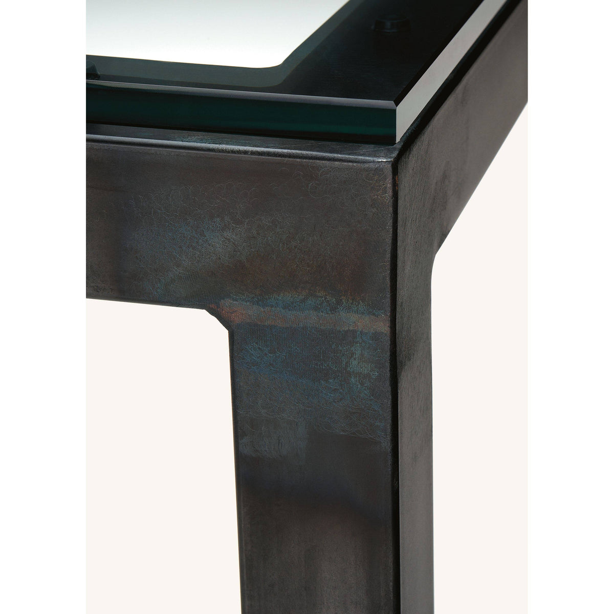 Maple Top Console Table with Natural Steel Base R95079