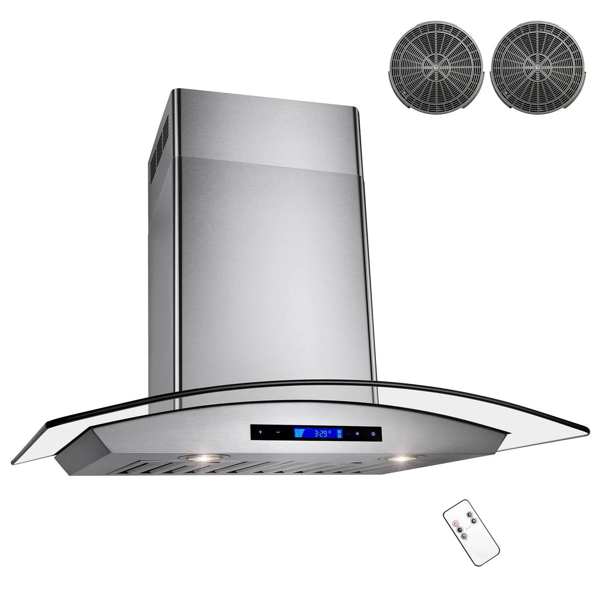 30 in. Convertible Wall Mount Range Hood in Stainless Steel with Remote and Carbon Filter Q276