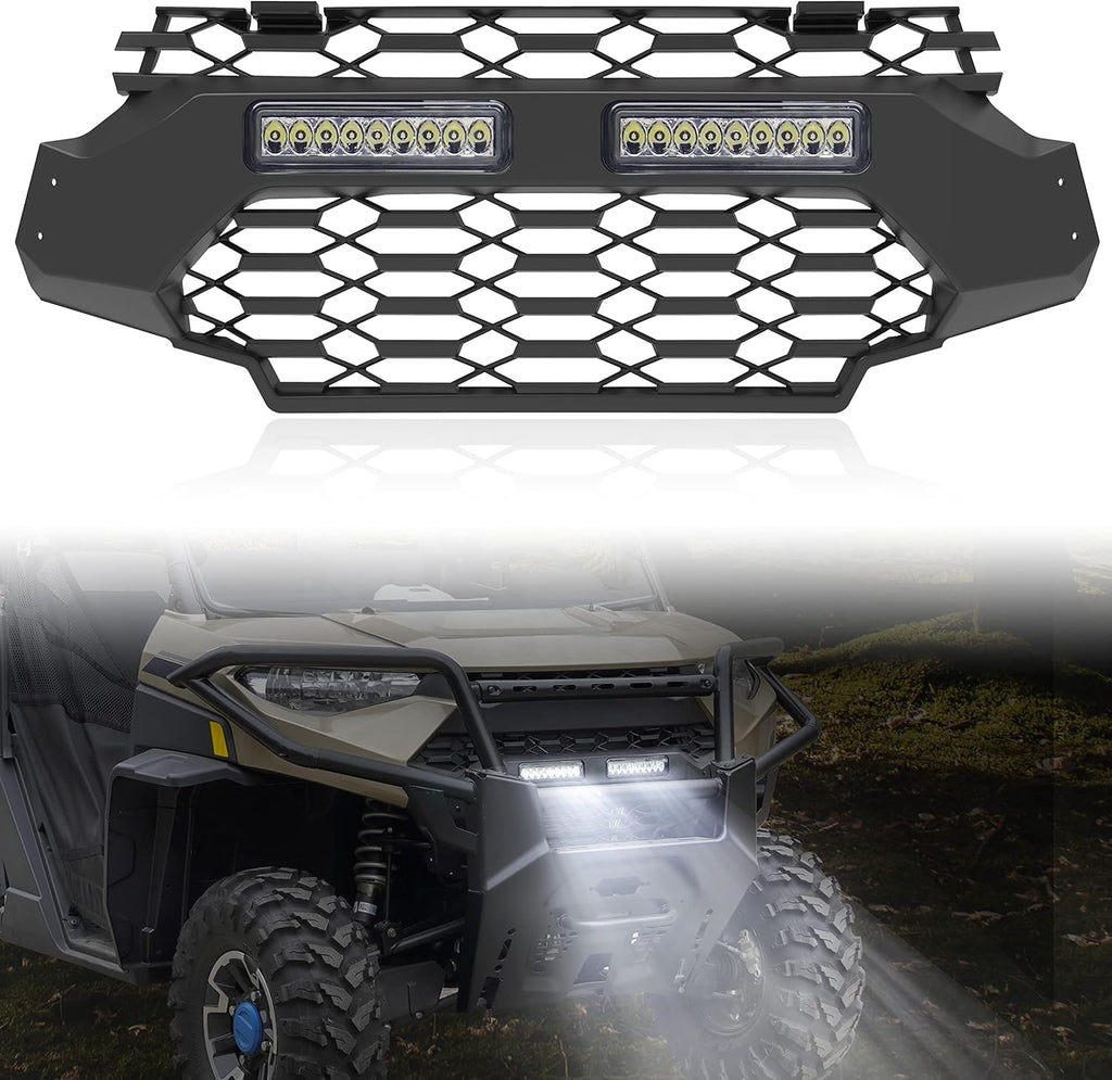 Black Mesh Grille with LED Light Bar for Ranger XP 1000 M324