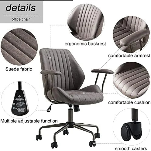 Ergonomic Suede Fabric Office Chair K12474