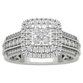 10K White Gold Diamond Halo Cluster Ring D146607
