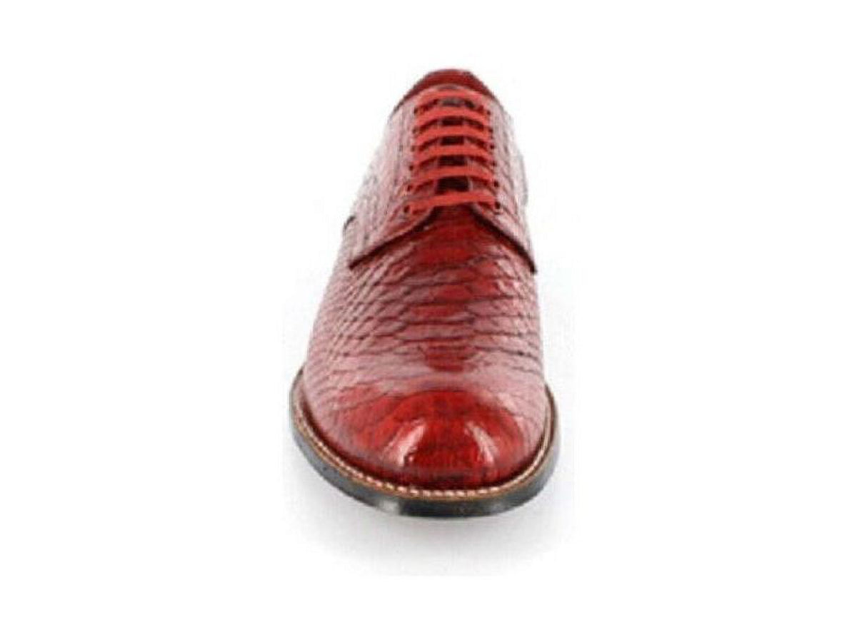 Red Anaconda Print Leather Shoes I9592