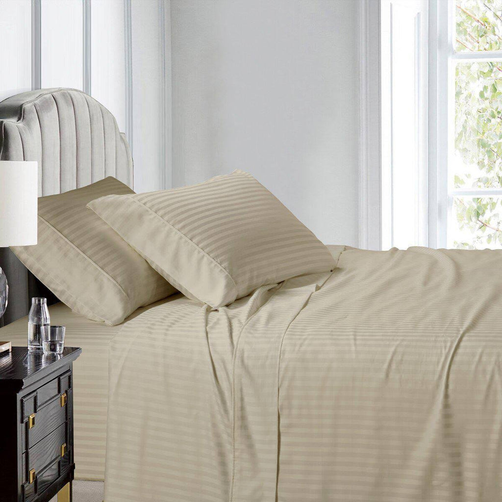 Striped California King Bed Sheets U8710