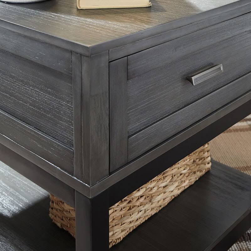 Gray Black Rectangular End Table Z5069