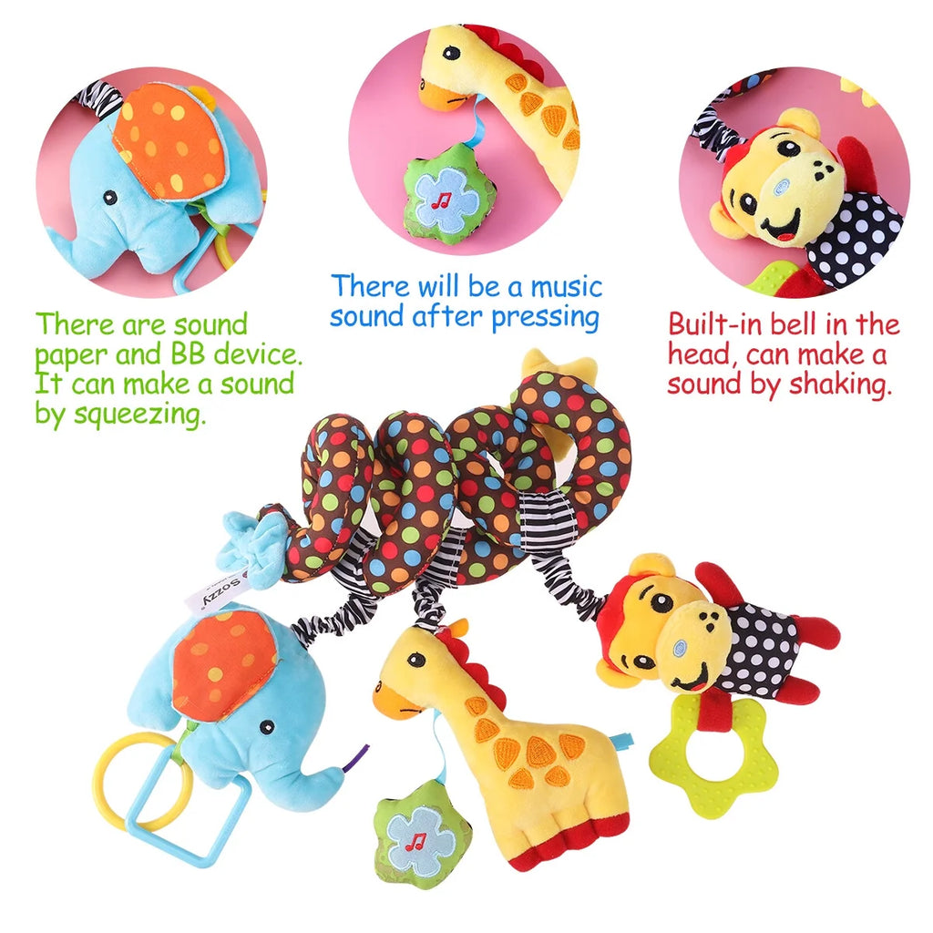 Infant Baby Activity Spiral Bed & Stroller Toy Plush Toy Q942