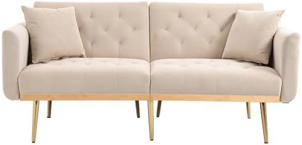 Velvet Loveseat with 7 Gold Metal Legs D434110