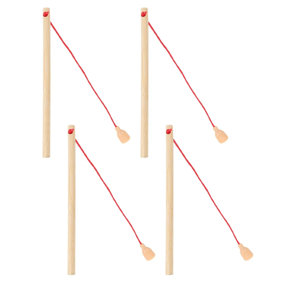 4Pcs Wooden Magnetic Fishing Poles Toys E6785