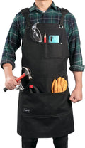 Black Waxed Canvas Carpenter Apron with Pockets, Pack of 2 V1417
