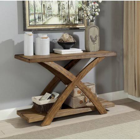 Antique Light Oak Rustic Console Table O587705