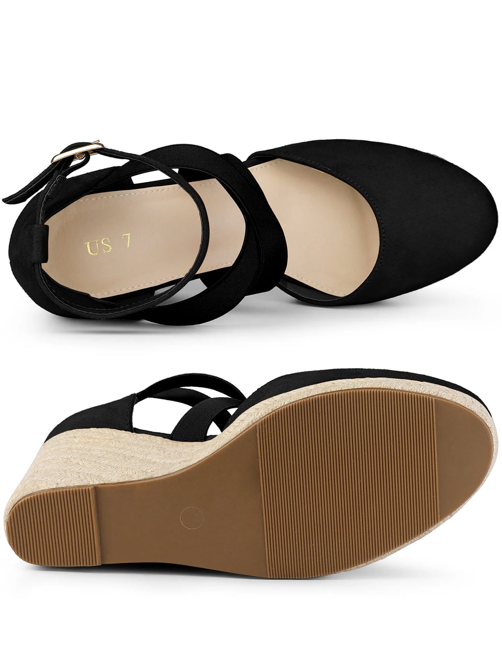 Espadrille Platform Closed Toe Wedges Heel Sandal A20782